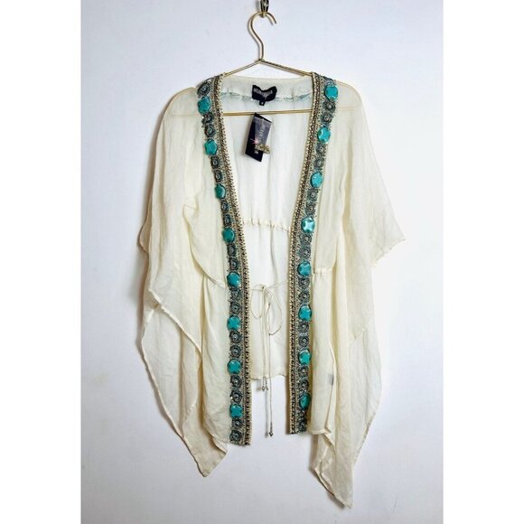 Beloved Star Swim Cover Up Beaded White Small - Picture 2 of 8